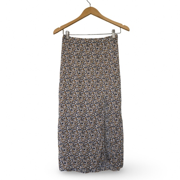 Abercrombie & Fitch floral midi skirt with slit elastic waist Size xs - Picture 2 of 6